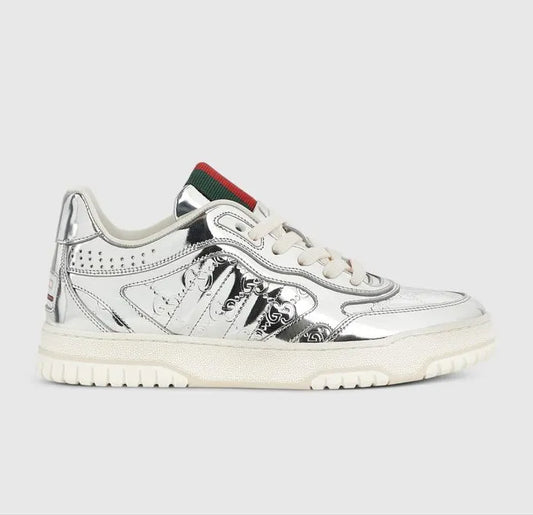 Zapatillas Gucci Plateadas GG Supreme Hombre Mujer Lujo Exclusivo