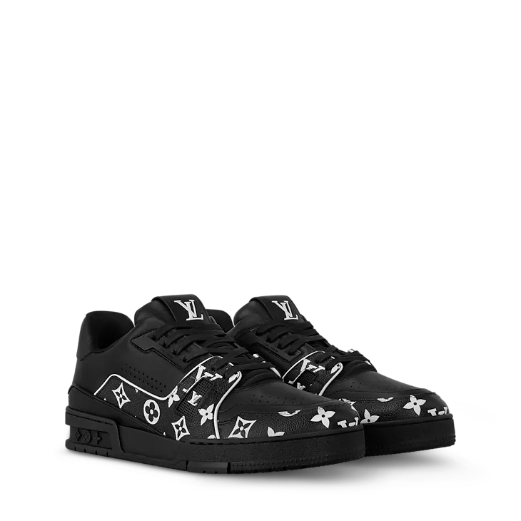 Sneaker lv Trainer Negra y Blanca Monogramas