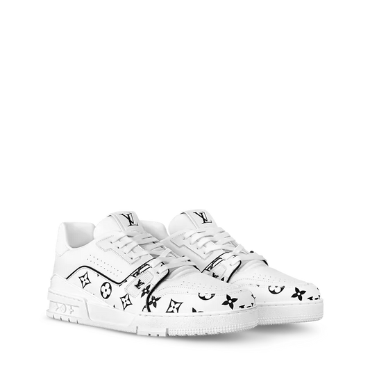 Sneaker lv Trainer Negra y Blanca Monogramas